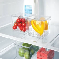 2pk Small Produce Bin Fridge Bin With Lid - Brightroomâ„¢: Refrigerator Organizers, Stackable Kitchen Storage