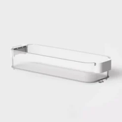 Click In Place 3qt Clear Shallow Slim Plastic Storage Bin With White Latch For Home And Office Organization - Brightroomâ„¢