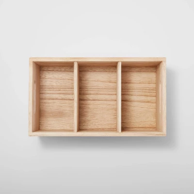 3 Compartment Light Wood Crate Natural - Brightroom™ 4 3 Compartment Light Wood Crate Natural - Brightroom™ - Image 2