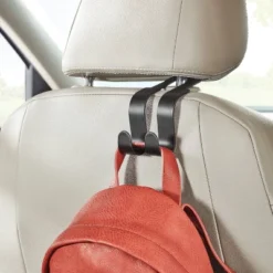 2pk Car Hooks Black - Brightroomâ„¢: Universal Steel Storage For Bags & Purses, Matte Black, No Assembly Required