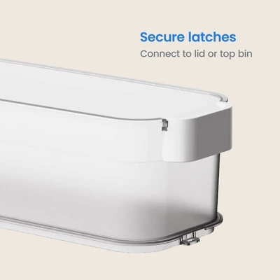 Click In Place 4.5qt Clear Slim Plastic Storage Bin With White Latch For Home And Office Organization - Brightroom™ 5 Click In Place 4.5qt Clear Slim Plastic Storage Bin With White Latch For Home And Office Organization - Brightroom™ - Image 3