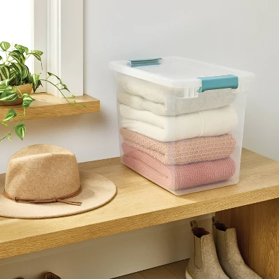 27qt Deep Storage Bin Clear With Latches - Brightroom™ 3 27qt Deep Storage Bin Clear With Latches - Brightroom™