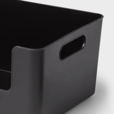 Large Plastic Open Face Pantry Bin Black - Brightroom™: Kitchen Cabinet Organizer, 13"x9.5"x6" Storage Solution 5 Large Plastic Open Face Pantry Bin Black - Brightroom™: Kitchen Cabinet Organizer, 13"x9.5"x6" Storage Solution - Image 3