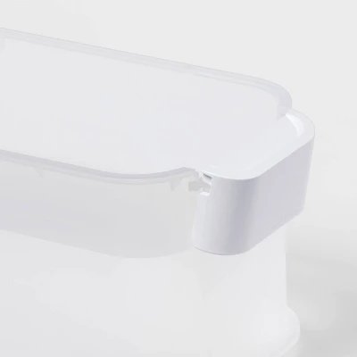 Click In Place 4.5qt Clear Slim Plastic Storage Bin With White Latch For Home And Office Organization - Brightroom™ 4 Click In Place 4.5qt Clear Slim Plastic Storage Bin With White Latch For Home And Office Organization - Brightroom™ - Image 2