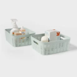2pk Wave Medium Decorative Basket Mint Green - Brightroom™ 7 2pk Wave Medium Decorative Basket Mint Green - Brightroom™ -Brightroom GUEST 2e56a169 a339 4bae 9f0b 0a12fcf63ee8