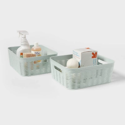 2pk Wave Medium Decorative Basket Mint Green - Brightroom™ 5 2pk Wave Medium Decorative Basket Mint Green - Brightroom™ - Image 3
