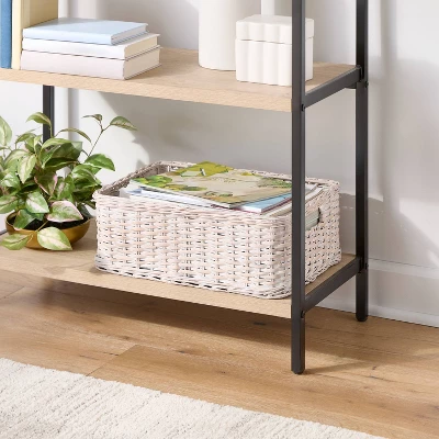 Woven Rattan Folio Bin White Washed - Brightroom™ 3 Woven Rattan Folio Bin White Washed - Brightroom™