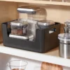 Large Plastic Open Face Pantry Bin Black - Brightroom™: Kitchen Cabinet Organizer, 13"x9.5"x6" Storage Solution -Brightroom GUEST 3599a8cd 74af 4400 b1a9 a79c8e93c600