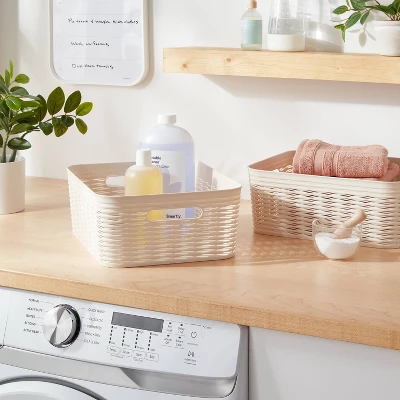 2pk Wave Medium Decorative Basket Cream - Brightroom™ 3 2pk Wave Medium Decorative Basket Cream - Brightroom™