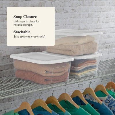 16qt Clear Storage Box With Lid White - Brightroom™ 5 16qt Clear Storage Box With Lid White - Brightroom™ - Image 3