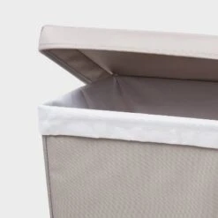 Gray Laundry Hamper With Lift Liner And Lid - Brightroom™: Clothes Basket, Dirty Clothes Storage, 80L Capacity -Brightroom GUEST 3c933e6e 1245 4780 9c2c 847e612686b0