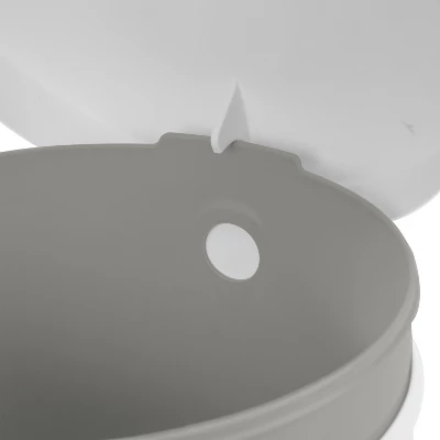 1.6gal Round Step Trash Can - Brightroom™: Compact Pedal-Operated Lid, Small Bathroom Bin, Textured White Finish 11 1.6gal Round Step Trash Can - Brightroom™: Compact Pedal-Operated Lid, Small Bathroom Bin, Textured White Finish - Image 9