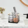 Divided Wire Caddy Basket With Wood Handle Black - Brightroom™ 1 Divided Wire Caddy Basket With Wood Handle Black - Brightroom™ -Brightroom GUEST 43df9d69 b8cf 46ee bd57 1ede91213afe