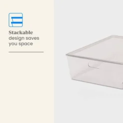 26L Stacking Clear Bin With Lid - Brightroom™: Plastic, Stackable, Universal Storage, 21.53" X 14.92" X 5.9" -Brightroom GUEST 45118b5c 8c98 410e 9a14 28f411e5270a