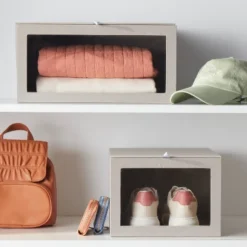 Hardside Fabric Front Open Bin Gray - Brightroomâ„¢