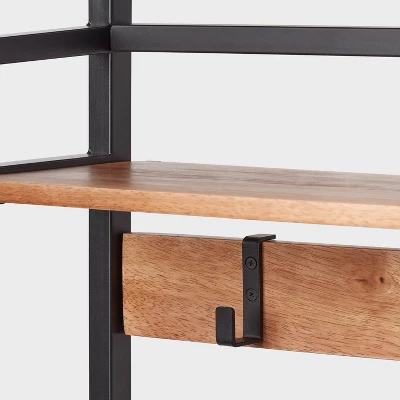 Metal Storage Rack - Brightroom™: Black Iron Utility Shelf, Garage Storage, 57.875" H, 42.25" W, 50 Lb Capacity 4 Metal Storage Rack - Brightroom™: Black Iron Utility Shelf, Garage Storage, 57.875" H, 42.25" W, 50 Lb Capacity - Image 2