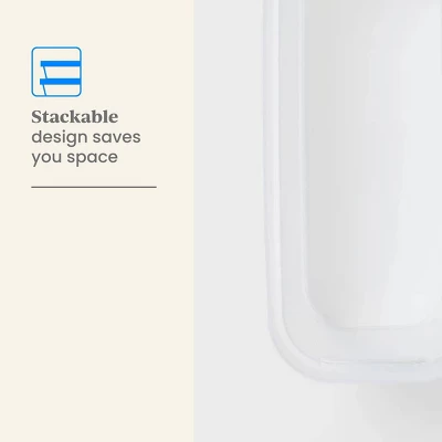 2pk Slim Open Storage Bins Clear - Brightroom™: Stackable Plastic Utility Tubs, 7.1 Volume, Nesting, Spot Clean 5 2pk Slim Open Storage Bins Clear - Brightroom™: Stackable Plastic Utility Tubs, 7.1 Volume, Nesting, Spot Clean - Image 3