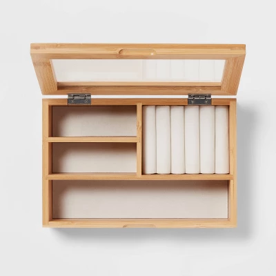 9" X 6" Bamboo Accessory Box With Acrylic Lid - Brightroom™ 4 9" X 6" Bamboo Accessory Box With Acrylic Lid - Brightroom™ - Image 2