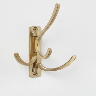 Modern Octopus Multi Swivel Hook Gold - Brightroom™: Swinging Wall Towel Hook, Gold Plated, Cast Aluminum, 15lb Capacity 4 Modern Octopus Multi Swivel Hook Gold - Brightroom™: Swinging Wall Towel Hook, Gold Plated, Cast Aluminum, 15lb Capacity - Image 2
