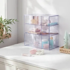 Brightroom 7 Clear Case With Sliding Doors - Brightroomâ„¢: Plastic Bath Caddy, Shower Organizer, Over The Door, 12"x6"x12"