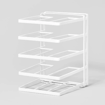 Wire Storage Pan Organizer White - Brightroom™: Iron Kitchen Cabinet & Pantry Organizer, 10" H X 13" D X 9" W 5 Wire Storage Pan Organizer White - Brightroom™: Iron Kitchen Cabinet & Pantry Organizer, 10" H X 13" D X 9" W - Image 3