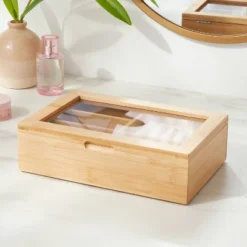 Brightroom 25 9" X 6" Bamboo Accessory Box With Acrylic Lid - Brightroomâ„¢