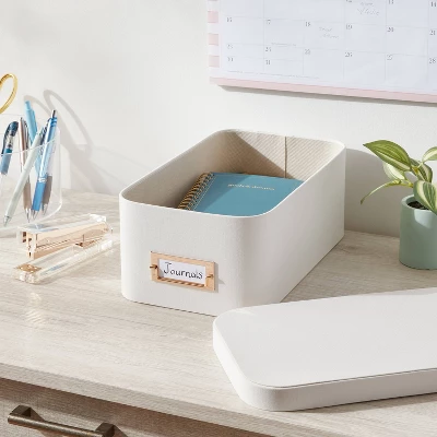 Small Decorative Fabric Box Ivory - Brightroom™ 3 Small Decorative Fabric Box Ivory - Brightroom™