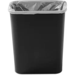 7.8gal Swing Top Waste Can Black - Brightroom™: Indoor Trash Bin With Lid, Textured Plastic, 21.375" Height -Brightroom GUEST 653d4391 bfe6 42bf 94a4 02d3da0446b1