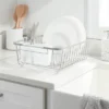 Small Steel Dish Drainer Brushed Nickel - Brightroom™: Freestanding Dish Drying Rack With Utensil Holder -Brightroom GUEST 666d47ca c4a6 4a81 88c2 0c010af1ab88