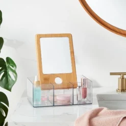 Cosmetic Storage Container With Bamboo Lid - Brightroomâ„¢