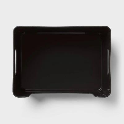 Large Plastic Open Face Pantry Bin Black - Brightroom™: Kitchen Cabinet Organizer, 13"x9.5"x6" Storage Solution 4 Large Plastic Open Face Pantry Bin Black - Brightroom™: Kitchen Cabinet Organizer, 13"x9.5"x6" Storage Solution - Image 2