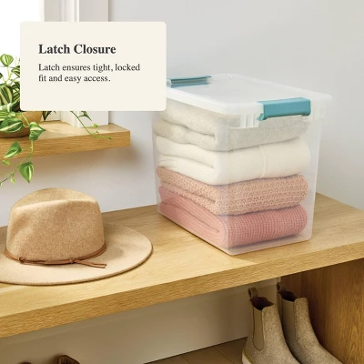 27qt Deep Storage Bin Clear With Latches - Brightroom™ 5 27qt Deep Storage Bin Clear With Latches - Brightroom™ - Image 3