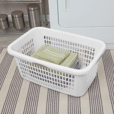 2bu Laundry Basket White - Brightroom™: Portable Plastic Clothes Organizer With Built-In Handles, 70.4L Capacity 3 2bu Laundry Basket White - Brightroom™: Portable Plastic Clothes Organizer With Built-In Handles, 70.4L Capacity