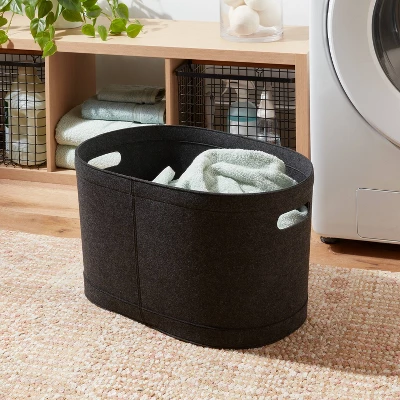 1.5bu Felt Laundry Basket Black - Brightroom™: Heavy Duty Clothes Basket, Polyester, 2 Handles, 3570 Volume 3 1.5bu Felt Laundry Basket Black - Brightroom™: Heavy Duty Clothes Basket, Polyester, 2 Handles, 3570 Volume