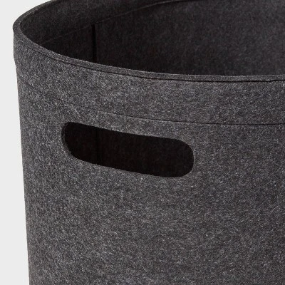 1.5bu Felt Laundry Basket Black - Brightroom™: Heavy Duty Clothes Basket, Polyester, 2 Handles, 3570 Volume 4 1.5bu Felt Laundry Basket Black - Brightroom™: Heavy Duty Clothes Basket, Polyester, 2 Handles, 3570 Volume - Image 2
