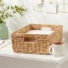 Woven Water Hyacinth Folio Bin - Brightroom™: Handwoven Decorative Basket For 13" Cube Storage, Multicolor Naturals