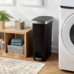 45L Slim Resin Step Trash Can With Stainless Band - Brightroomâ„¢