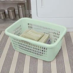 2bu Laundry Basket Green - Brightroomâ„¢: Portable Plastic Clothes Organizer With Built-In Handles, 70.4L Capacity
