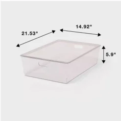 26L Stacking Clear Bin With Lid - Brightroom™: Plastic, Stackable, Universal Storage, 21.53" X 14.92" X 5.9" -Brightroom GUEST 85cf5793 f88f 4998 b98c f4704bdf204a