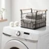 Wire Open Front Basket Black With Natural Wood Handles - Brightroom™ -Brightroom GUEST 8751e98c ead3 4c2b 899e 998cf70c29bb