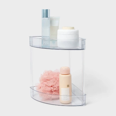 2 Tier Corner Shelf Clear - Brightroom™ 4 2 Tier Corner Shelf Clear - Brightroom™ - Image 2