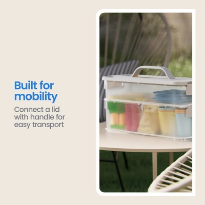 Click In Place 3qt Clear Shallow Slim Plastic Storage Bin With White Latch For Home And Office Organization - Brightroom™ 7 Click In Place 3qt Clear Shallow Slim Plastic Storage Bin With White Latch For Home And Office Organization - Brightroom™ - Image 5