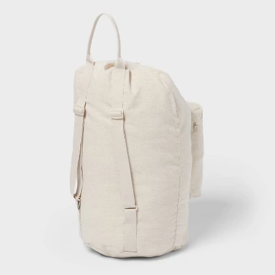 Canvas Backpack Laundry Bag - Brightroom™: Linen Backpack Hamper, 50L Capacity, Multipurpose, Beige, 1 Handle 4 Canvas Backpack Laundry Bag - Brightroom™: Linen Backpack Hamper, 50L Capacity, Multipurpose, Beige, 1 Handle - Image 2