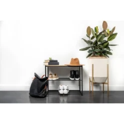 3 Tier Shoe Rack Black Metal With Natural Wood - Brightroom™ -Brightroom GUEST 98afcc63 2d71 499c 8617 9ae2ecd81e5d