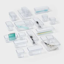 25pc Drawer Flatware Organizer - Brightroom™: Clear In-Drawer Storage, PETG Material, Contemporary Style, Hand Wash -Brightroom GUEST 99fe46dc 967e 4025 ace4 d84399da9bb8