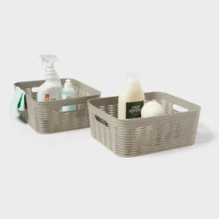 2pk Wave Medium Decorative Basket Gray - Brightroom™ 7 2pk Wave Medium Decorative Basket Gray - Brightroom™ -Brightroom GUEST 9a90595b 9762 4a0a 8121 32425a4a5b90