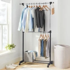 Adjustable Double Rod Garment Rack - Brightroomâ„¢