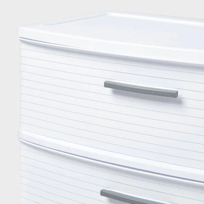 3 Drawer Wide Tower White - Brightroom™ 4 3 Drawer Wide Tower White - Brightroom™ - Image 2