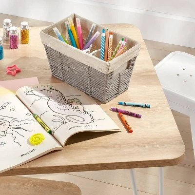 10.25" X 6" X 6" Small Woven Twisted Paper Rope Tapered Basket Gray - Brightroom™ 3 10.25" X 6" X 6" Small Woven Twisted Paper Rope Tapered Basket Gray - Brightroom™