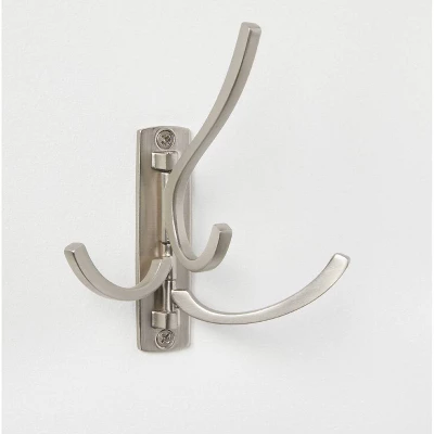 Modern Octopus Swivel Hook Nickel - Brightroom™: Cast Aluminum Decorative Wall Hook, Matte Silver, 15lb Capacity 4 Modern Octopus Swivel Hook Nickel - Brightroom™: Cast Aluminum Decorative Wall Hook, Matte Silver, 15lb Capacity - Image 2
